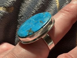 Türkis Silber 925 Ring Gr. 56 Bague Turquoise Argent US 8
