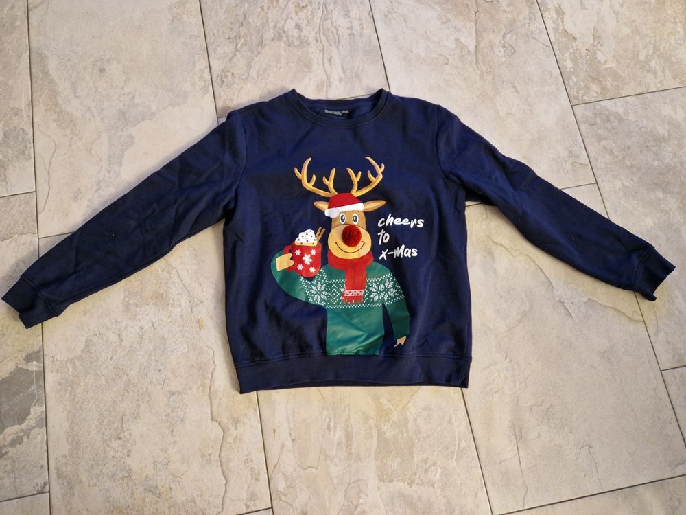 Rentier Oversized Weihnachtspullover Damen