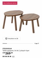 Tables gigognes IKEA STOCKHOLM en plaqué noyer, lot de 2
