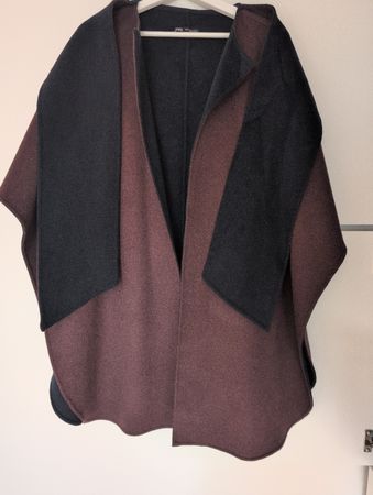 Cape Zara - Taille M - Bordeaux & Noir - Automne Hiver