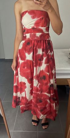 Mango Red & Cream Floral Top & Skirt Coord Set - XS, NEW