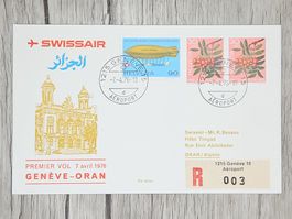 CL12 Enveloppe + Timbre Suisse 1976 Thème Aviation