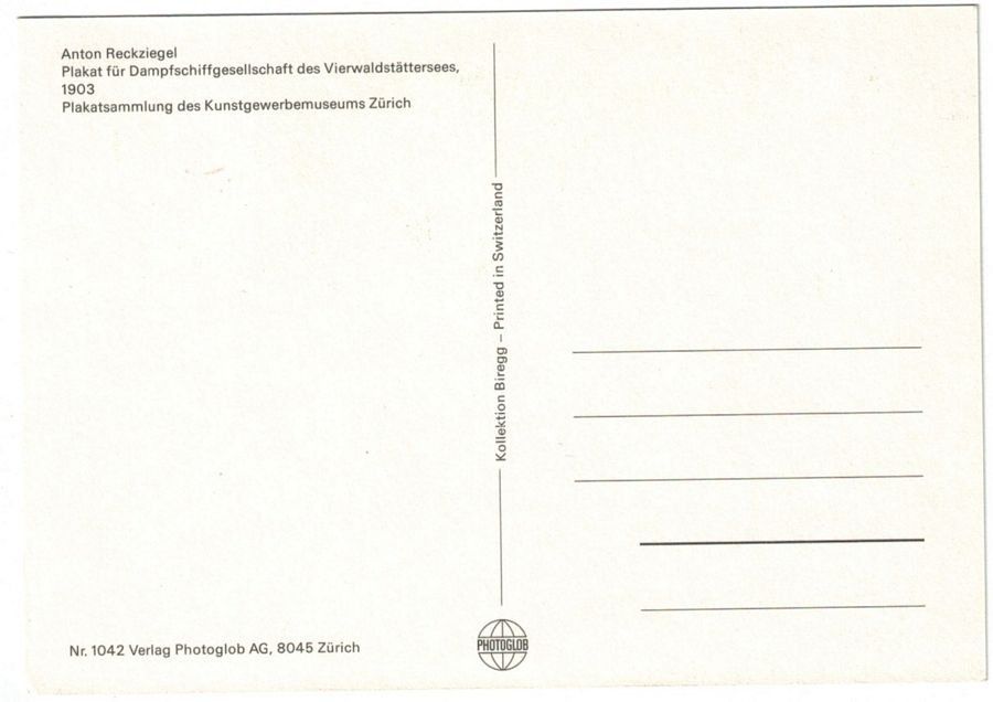 Ansichtskarten: Plakat Dampfschiffahrt Vierwaldstätterse – Gebraucht aus Frauenfeld von POML 1