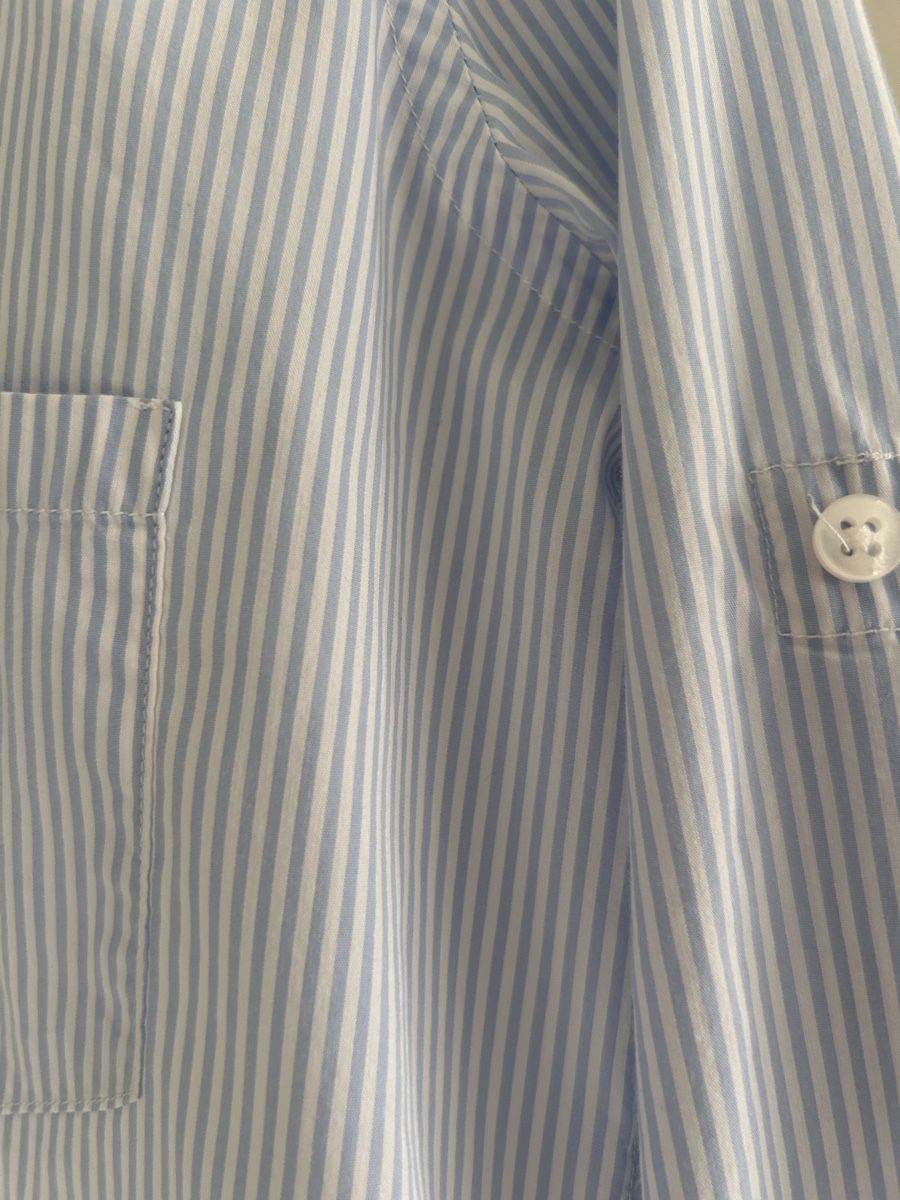 Camicette: Lightweight cotton white blue striped shirt with sequins – Nuovo (secondo la descrizione) da Biel/Bienne venduto da zit_v5yc 4