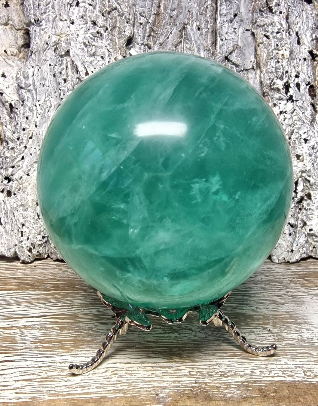 Mineralien & Heilsteine: Top grüne Fluoritkugel 88mm 1.12kg – Neu (gemäss Beschreibung) aus Matzingen von Shay_Crystalz 2