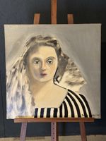 Tableau portrait femme peinture huile sur toile 