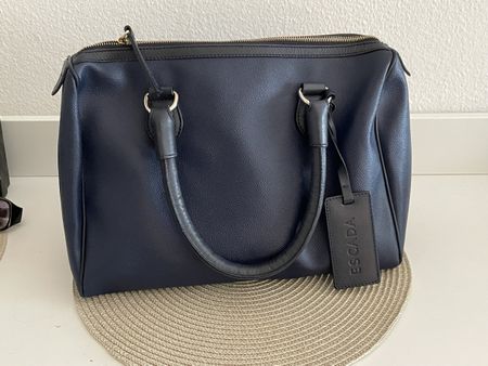 Sac à main Escada bleu marine cuir femme