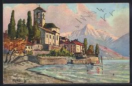 Brissago, Uferpartie mit Kirche