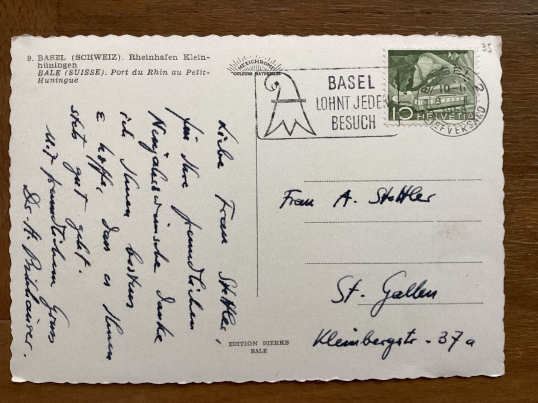 Cartes postales: AK Basel. Rheinhafen 1958 – D'occasion à Zürich par Tolima194 1