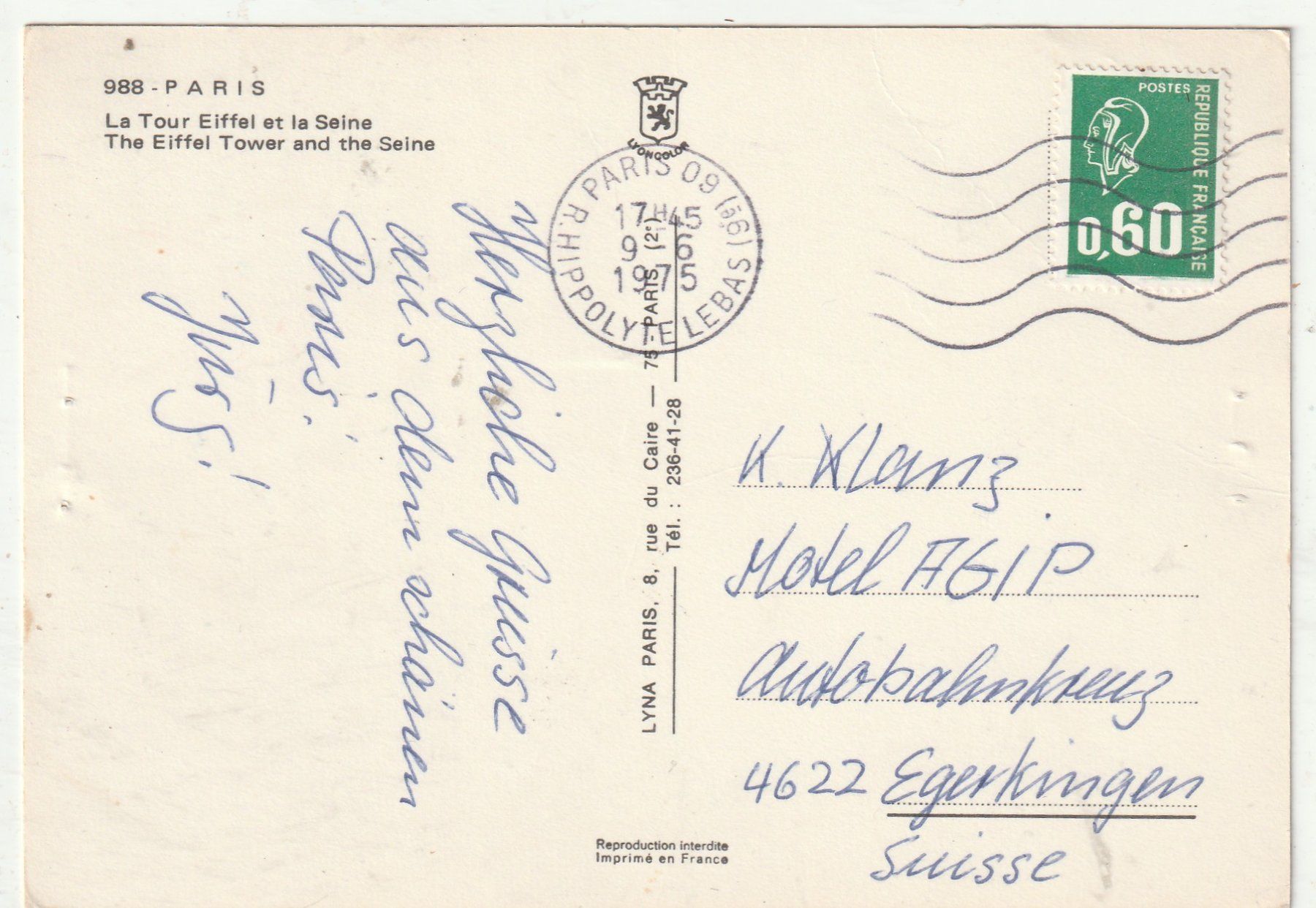 Cartoline postali: Paris – Usato da Lumbrein venduto da made02 1