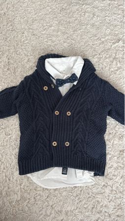 Ensemble chemise gilet bébé bleu marine taille 9M/71