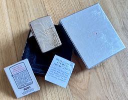 Zippo Feuerzeug vergoldet mit Gravur guter Zustand