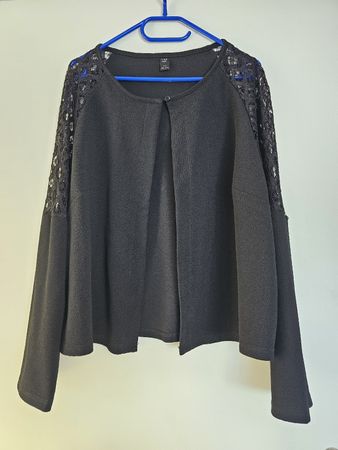 Bolero mit Spitzenärmel Gr. 4XL  schwarz