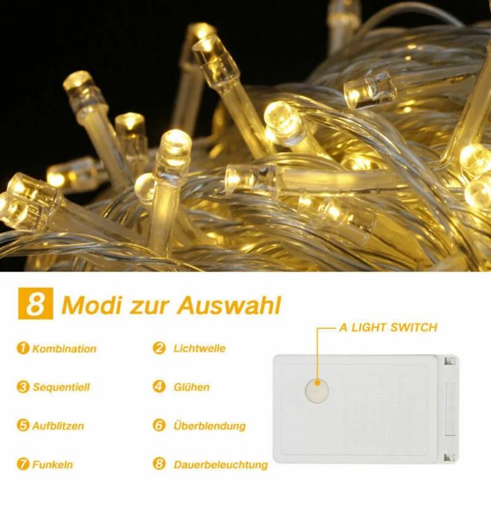 JOYIN Weihnachts LED-Halskette - 12 Bunte Leuchtbirnen Für Party & Dekoration