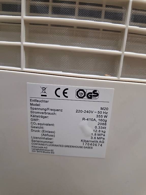 Kibernetik Luftentfeuchter: Kibernetik M20 Luftentfeuchter – Gebraucht aus Rotkreuz von Ggib 1