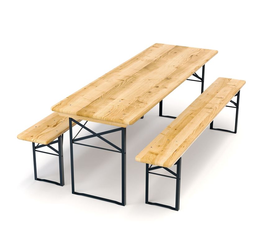 Ensemble table et bancs 177 x 46/23 cm 3