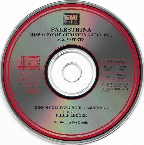 CD: PALESTRINA - Missa - Philip Ledger – Usato da Unterbäch venduto da tuqsa 2