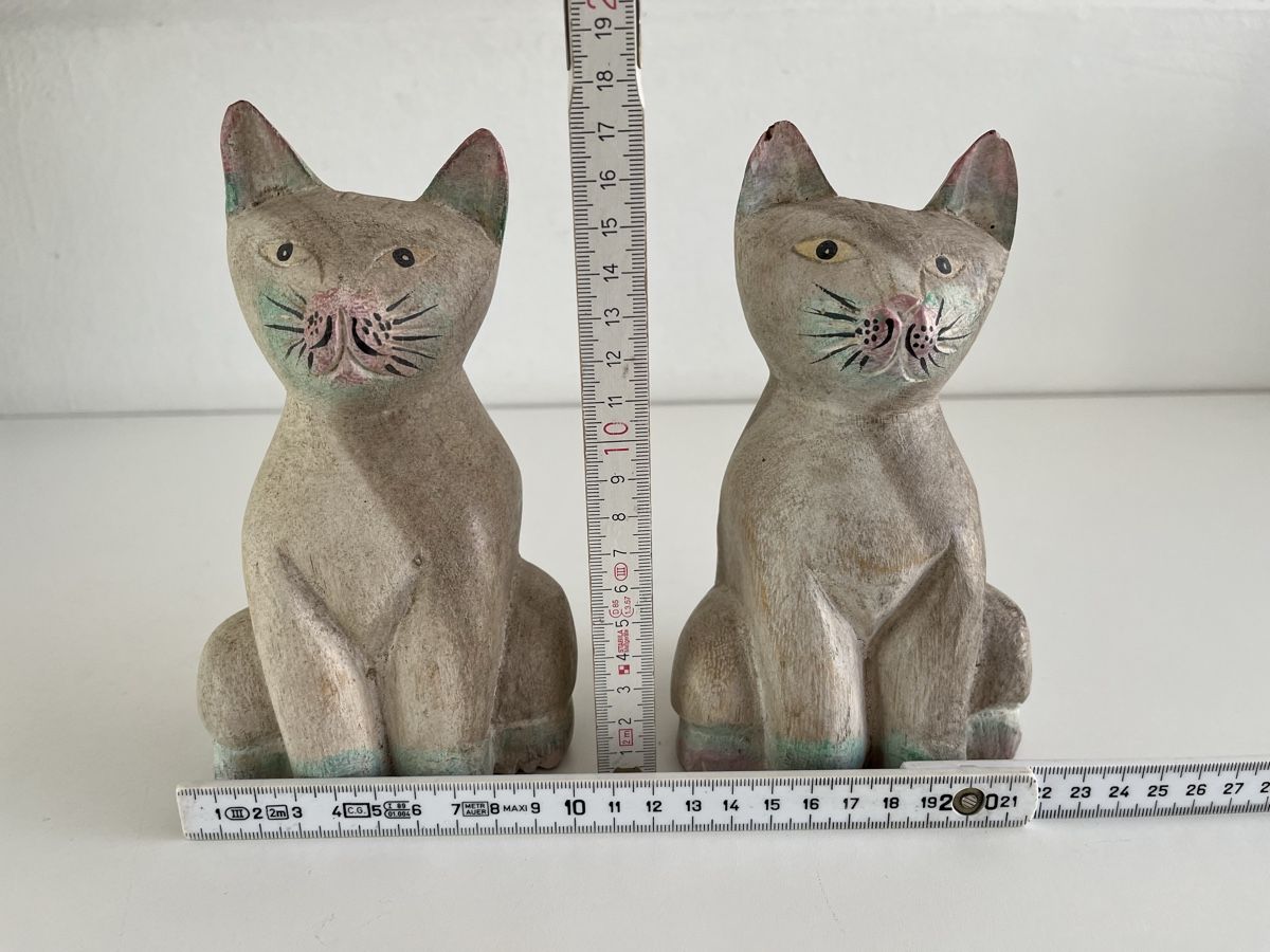 Statuette: 2 Katzen aus Holz – Usato da Wetzikon ZH venduto da seli03 6