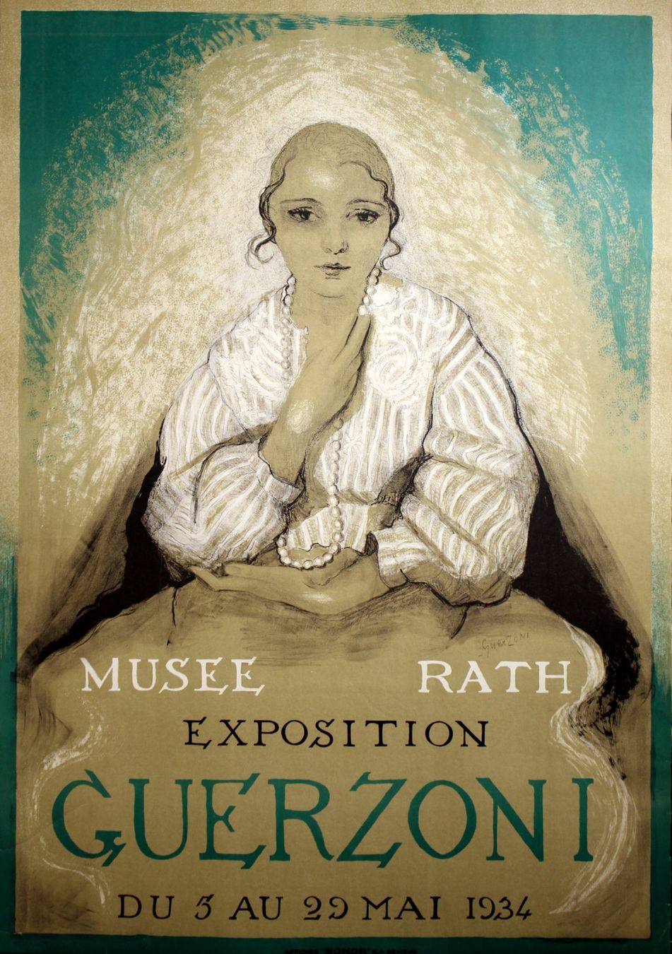 Poster & Bilder: MUSEE RATH - Exposition Guerzoni 1934 Original Plakat – Gebraucht aus Eggenwil von Joyart