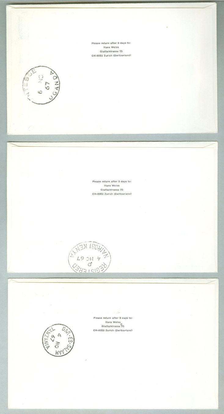 Alle Briefmarken: 1967 Liechtenstein Flugpost RF – Gebraucht aus Zürich von yago-rot 1