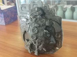 Mexiko Skulpture Obsidian Azteken Mexico Maya 28x26x11cm
