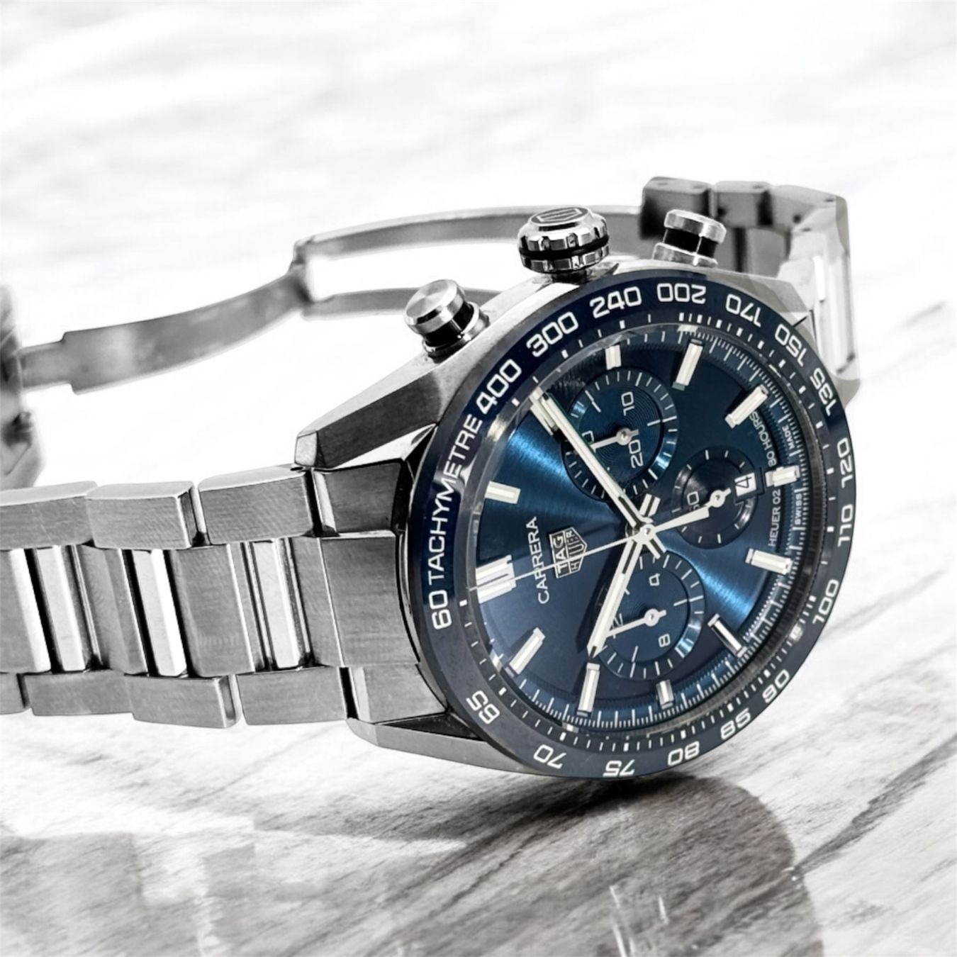 Tag Heuer Orologi: TAG Heuer Carrera Chronograph Blau – Usato da Brugg AG venduto da Oberturm 7