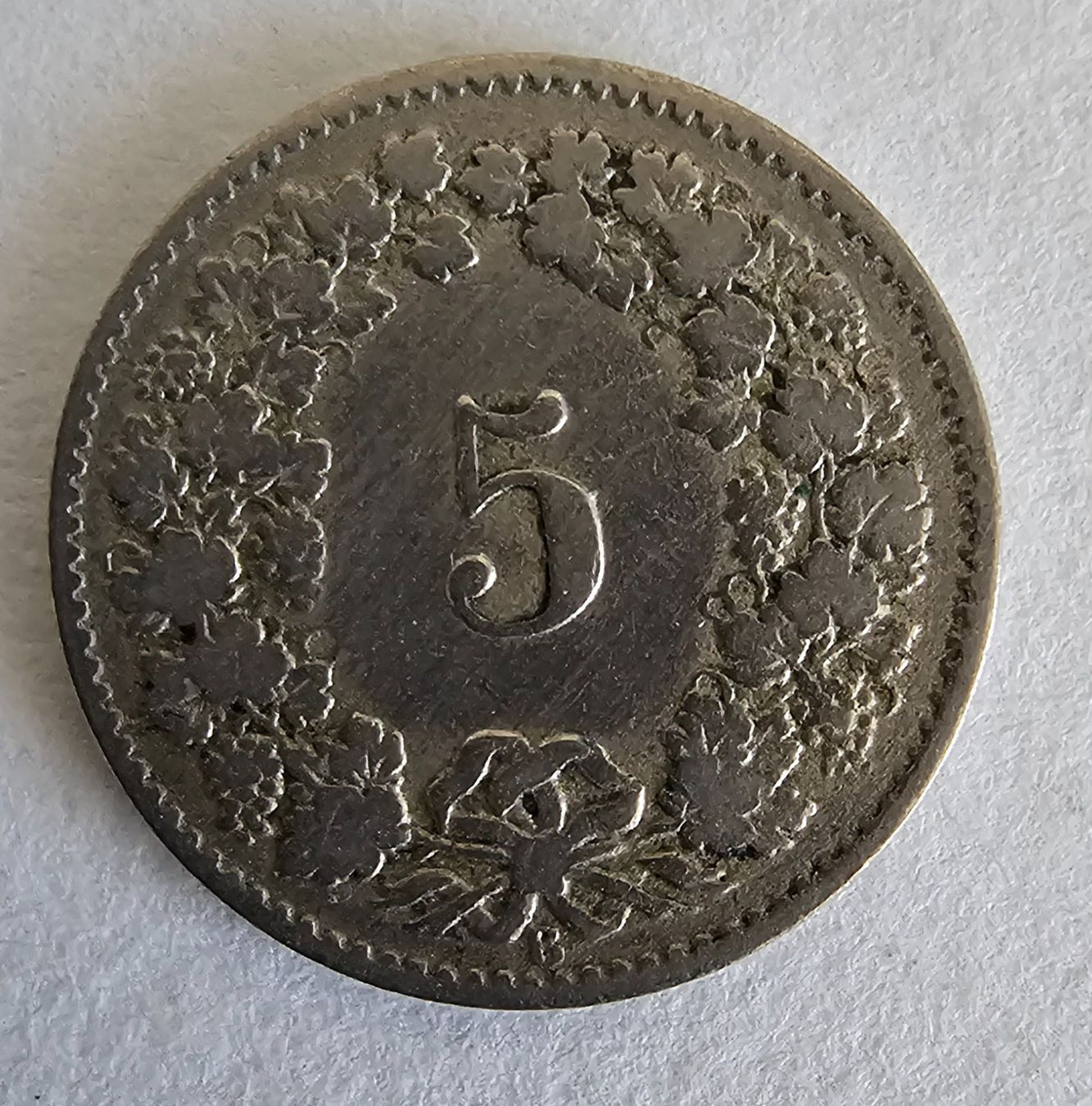 Tutti le monete: 1 Pièce 5 CTS 1881 – Usato da Cortaillod venduto da Titus130 1