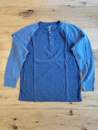 Bass Langarmshirt L blau