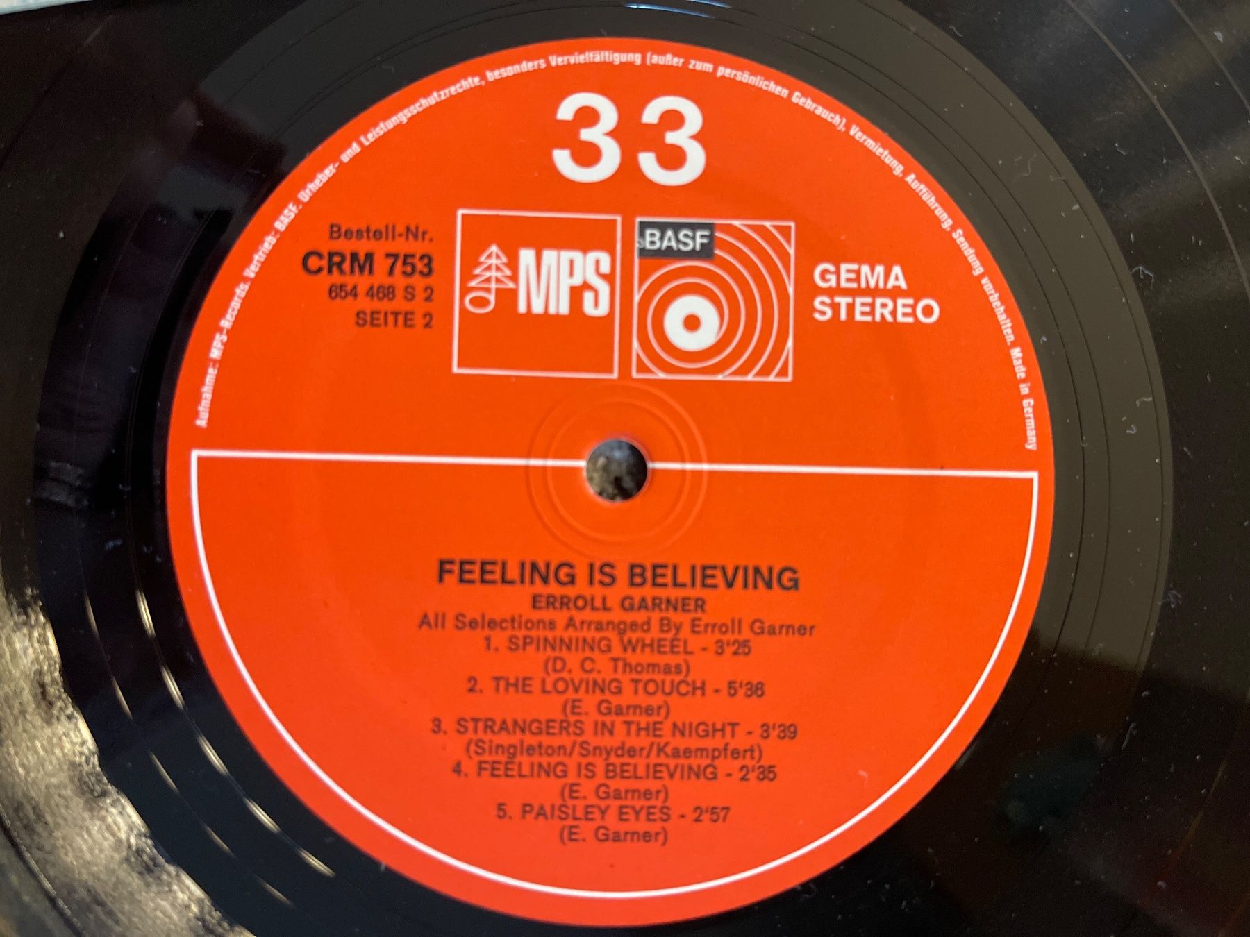 Dischi in vinile: S1681/Erroll Garner - Feeling Is Believing – Usato da Frutigen venduto da Philippe_jsp 2