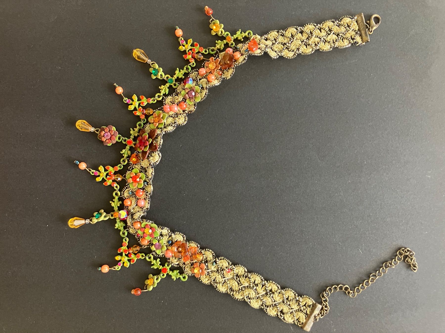 Catenine: Chocker Halskette mit Blumen und Perlen – Usato da Meilen venduto da ChristineL01 4