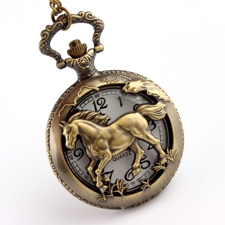 Uhren: Taschenuhr Pferd mit Kette – Neu und originalverpackt aus Diepoldsau von preisparadies-ch