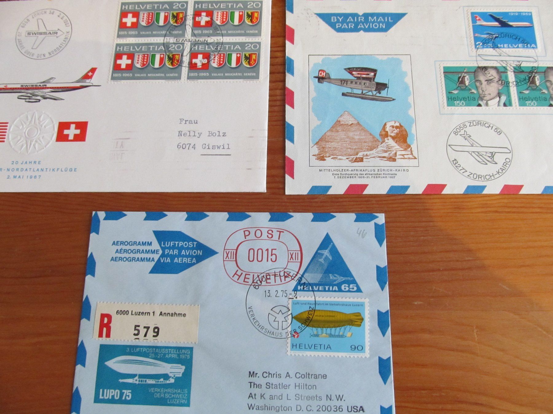 Tutti i francobolli: 1Lot(3Stck) FLUGPOST ab 1967 – Usato da Emmenbrücke venduto da Luzern1947 1