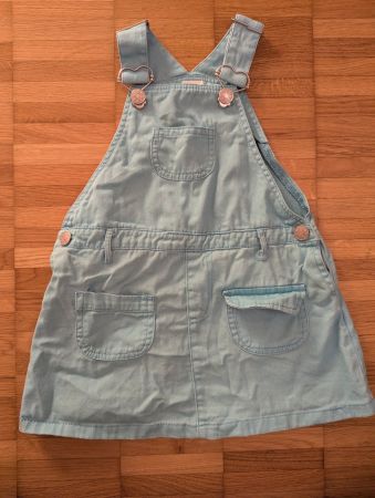 Süsses Jeans Kleid/Jupe mit Träger, Grösse 98, Top Zustand!