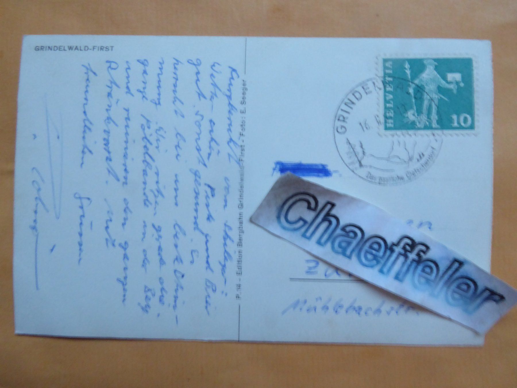Cartes postales: 1961  Grindelwald - First – D'occasion à Zürich par Chaeffeler 1