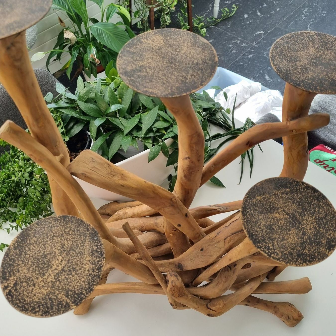 Portacandele: Wunderschöner grosser Kerzenständer aus Holz – Usato da Schafhausen im Emmental venduto da Herzrose 1