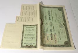Aktie 500 Fr. Berner Alpenbahn 27.7.1906 Lötschberg Simplon