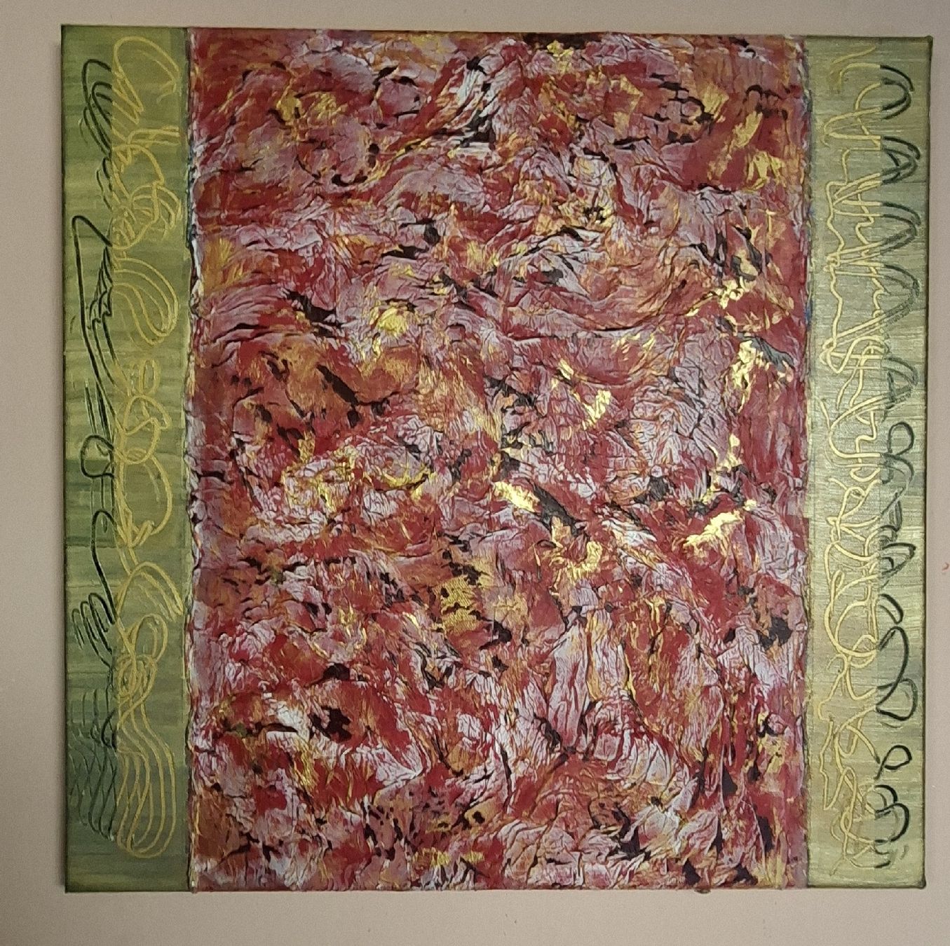 Dipinti: Gemälde Gold & Rötlich handmade 50×50 – Nuovo (secondo la descrizione) da Riehen venduto da Steinbock1970 1