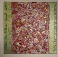 Gemälde Gold & Rötlich handmade 50×50