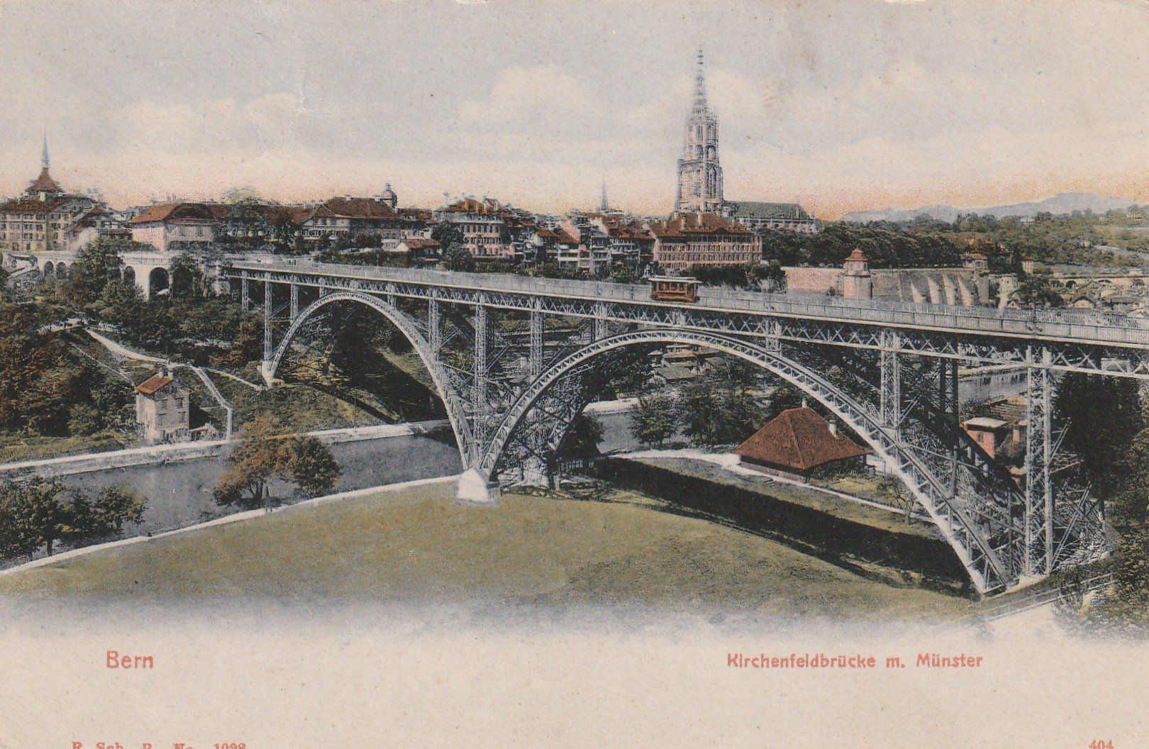 Cartoline postali: BE - Bern-Kirchenfeldbrücke mit Münster – Usato da uttwil venduto da Koehlerfred