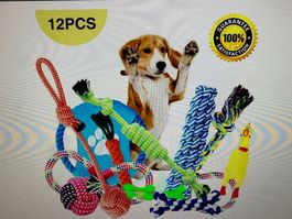 Hundespielzeug, 12 Stk Seil Ball Hunde Kauen Spielzeug Set