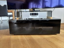 TV Möbel Glas Schwarz auf Rollen