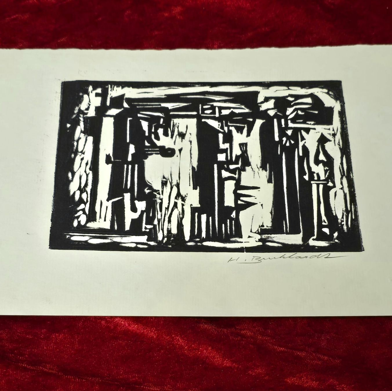 Xilografie: Hans Gustav Burckhardt. Holzschnitt. Handsigniert – Usato da Reinach BL venduto da Pendling 4