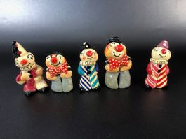 ⭐ 5 süsse Clowns, handgemacht, Einzelstücke