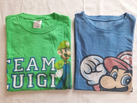 2 Nintendo T-Shirts: Mario, Luigi
