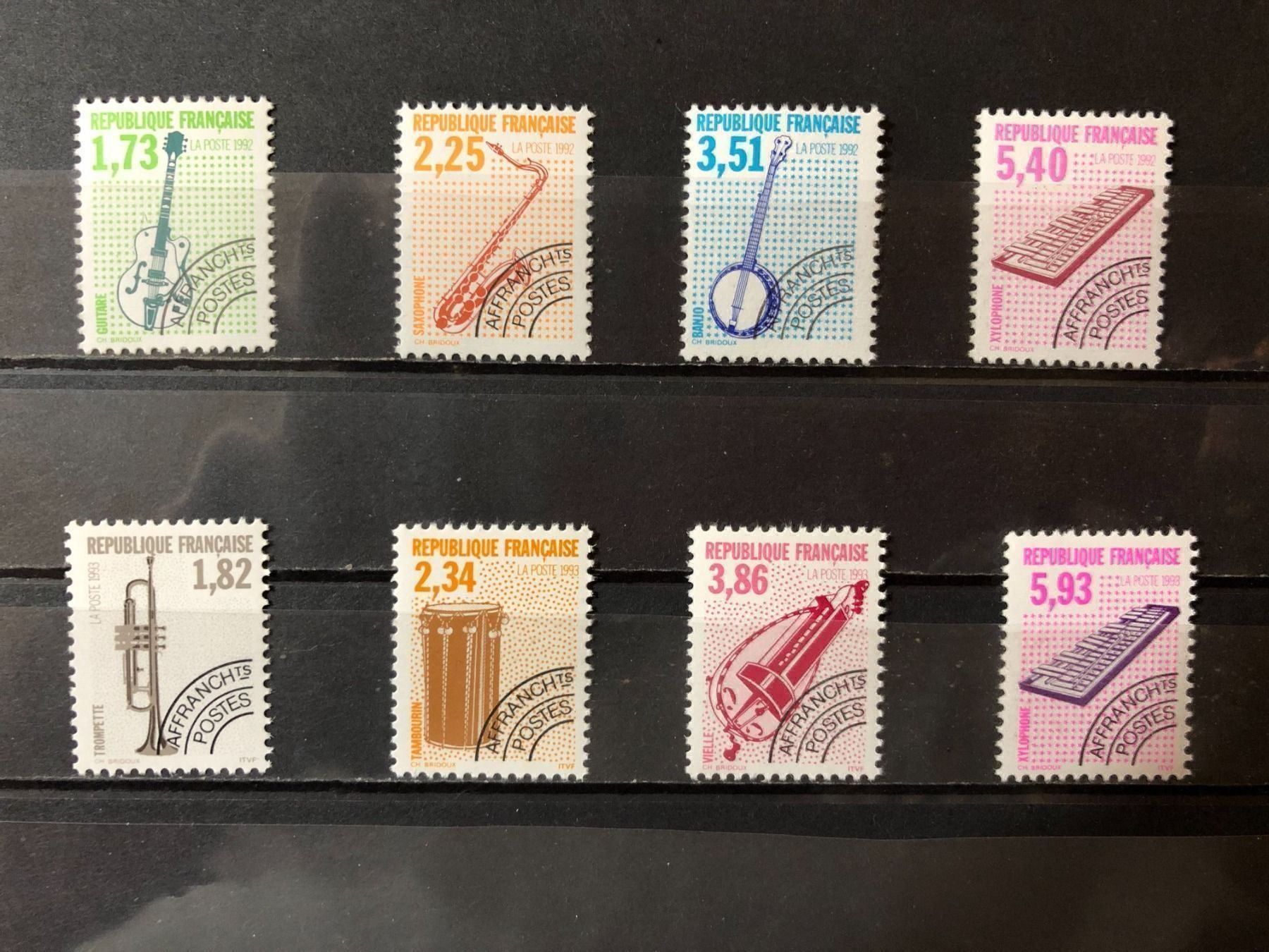 Tous les timbres: () Préoblitérés Instruments 1992/93 Neufs** – Neuf avec emballage d'origine à Lausanne par ffhoud