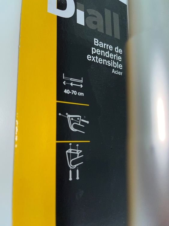 Supporti a parete: Barre fixation penderie télescopique de 40 -> 70cm – Nuovo e nell'imballaggio originale da Givrins venduto da Nicolux01 1