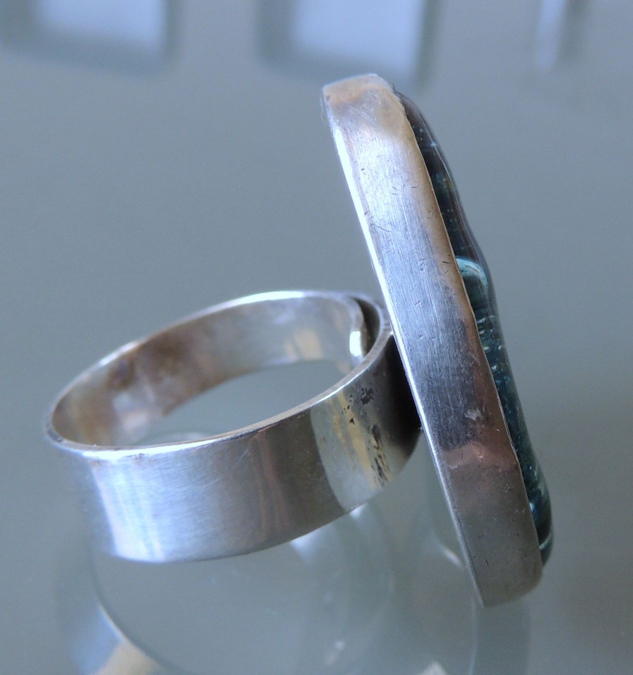 Anelli: Silber 925 Glas Herz Fingerring – Usato da Waldenburg venduto da schaller707 3
