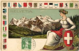 Helvetia  CH  -  Alpenkette  (Poststempel: Malvaglia)   1914