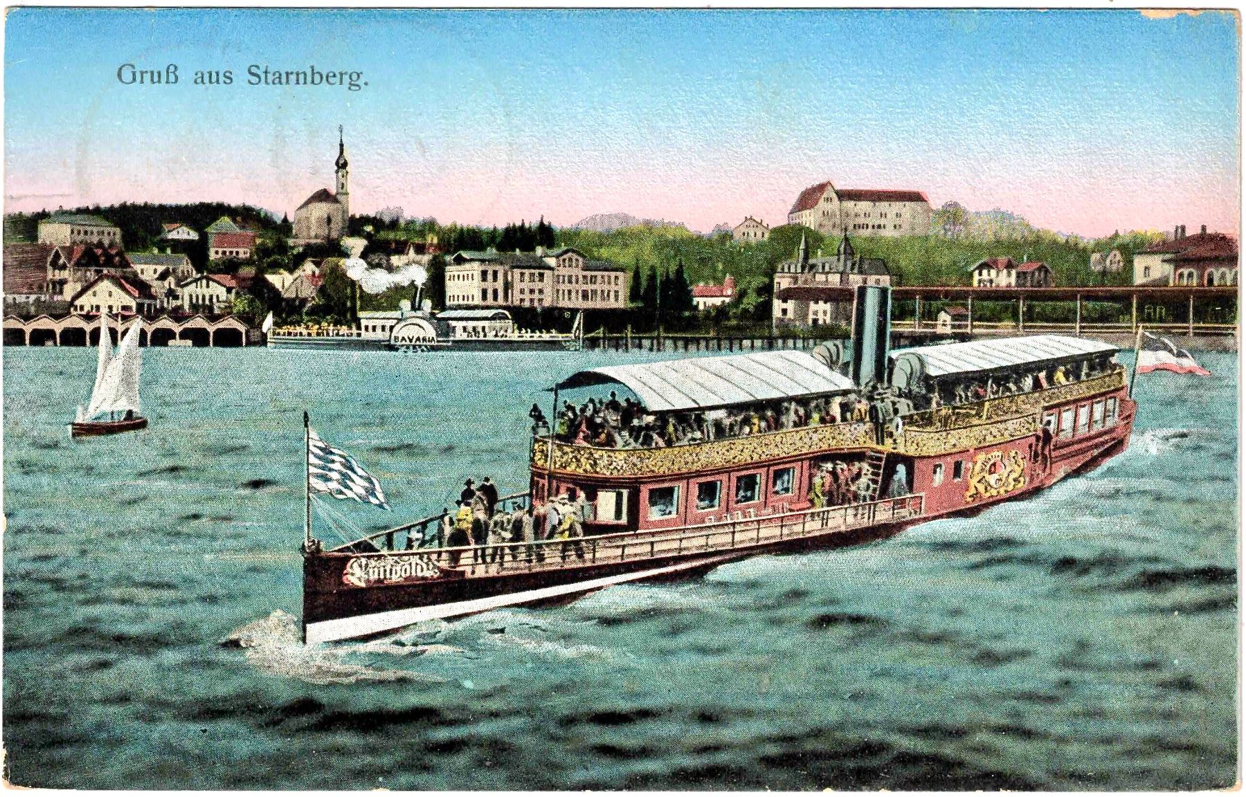 Cartoline postali: Gruss aus STARNBERG  ca. 1910 (D) – Usato da Oberdorf BL venduto da Hopfehuepfer