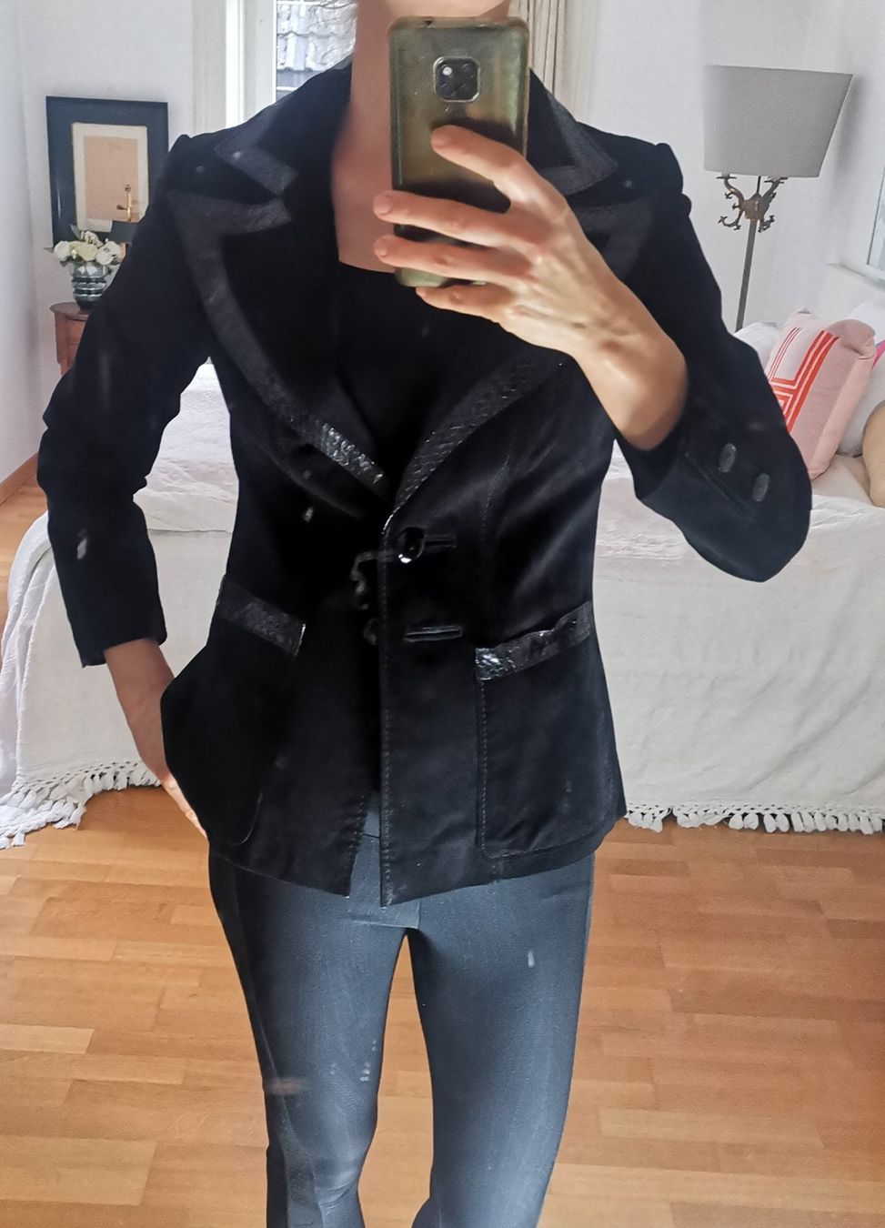 Betty Barclay Giacche: Betty Barclay Vintage Lederblazer mit Pythonleder – Usato da Uerikon venduto da pink_flamingo 6
